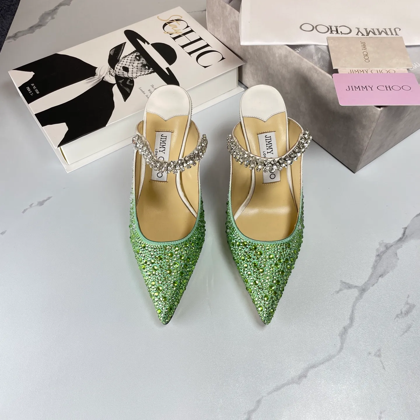 👟👟Ex-factory price 680👟👟 Jimmy Choo BING 65 diamond high heels 35-40 (41 42 43 customized)